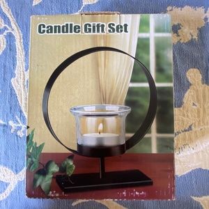Candle Gift Set I Metal Stand I Glass Holder